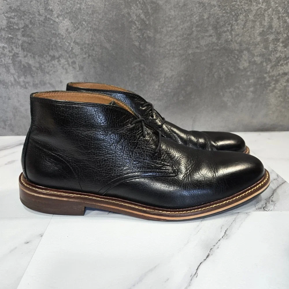 Cole Haan Barron Mens 9M Black Leather Chukka Desert Boots Ankle Lace Up Casual